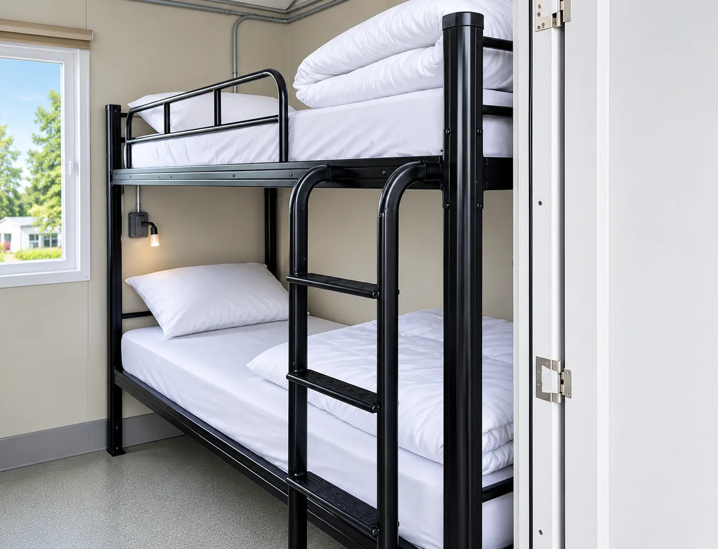 Bunk room inside a mobile contractor accommodation unit