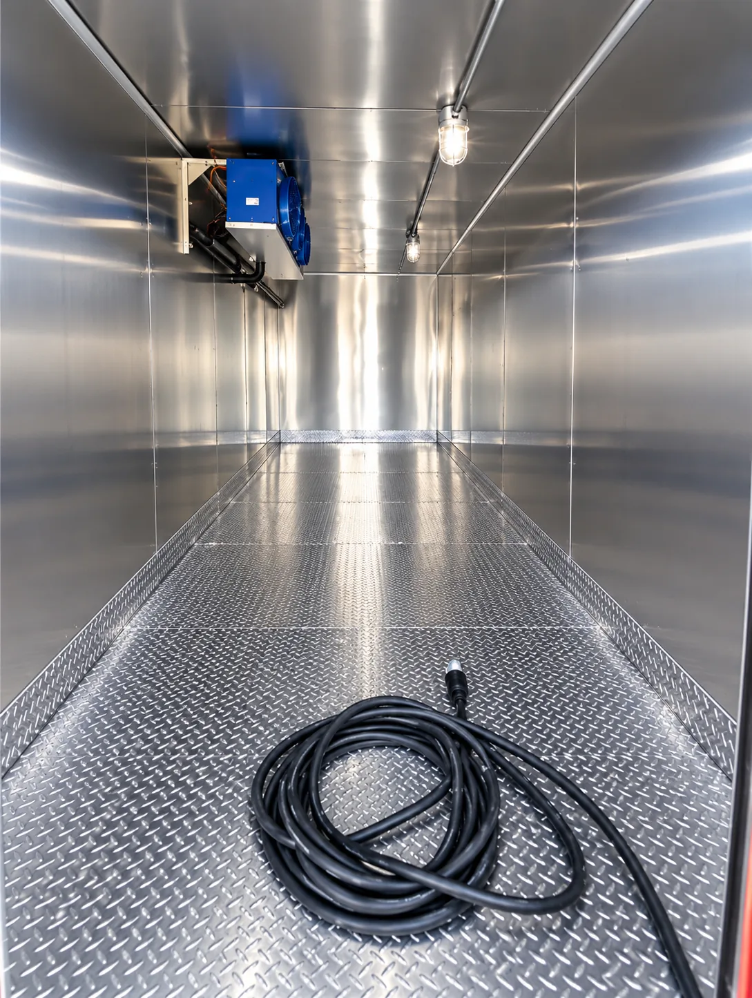 Interior cooling system inside a refrigeration trailer