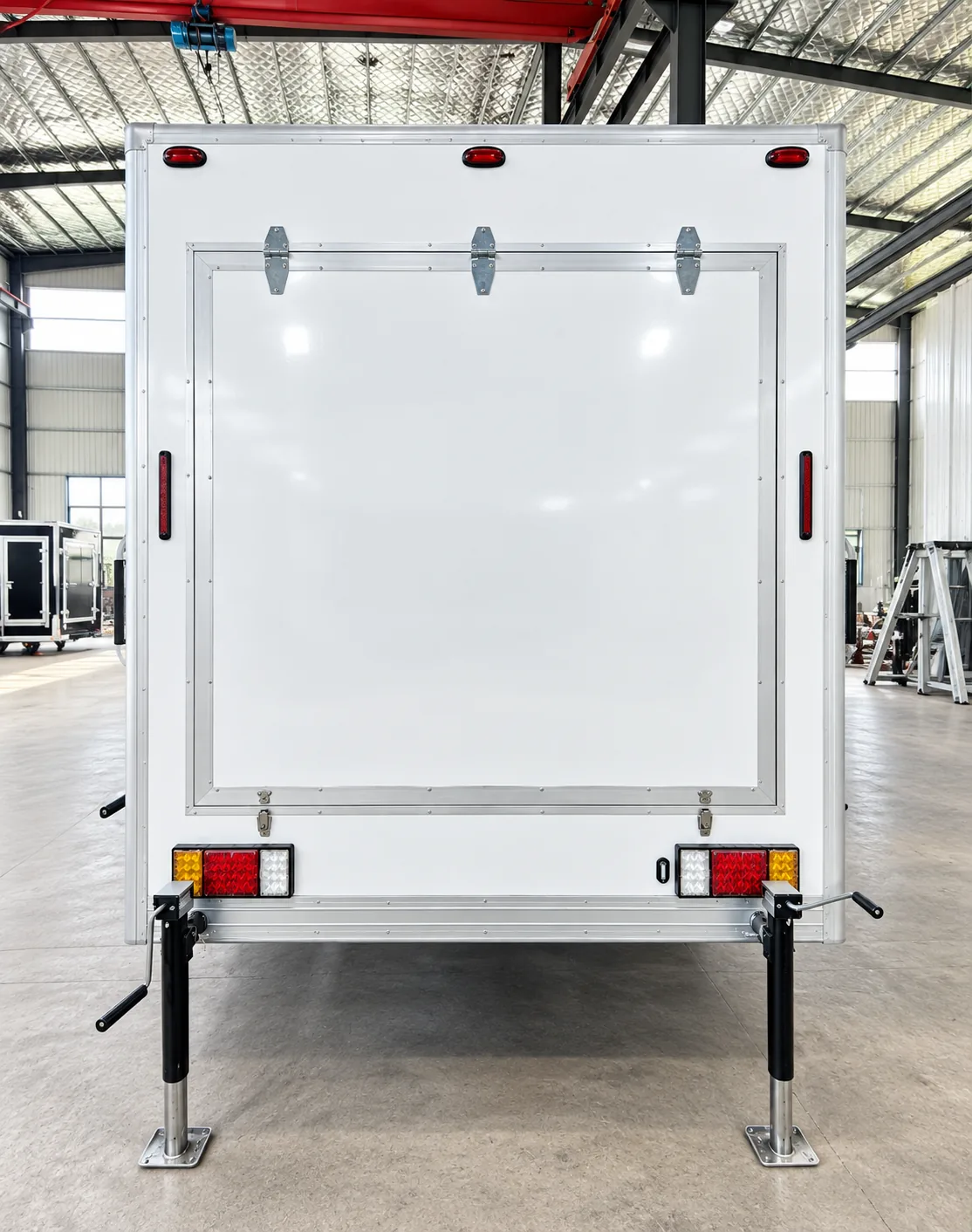 Exterior of a multi-station mobile shower trailer