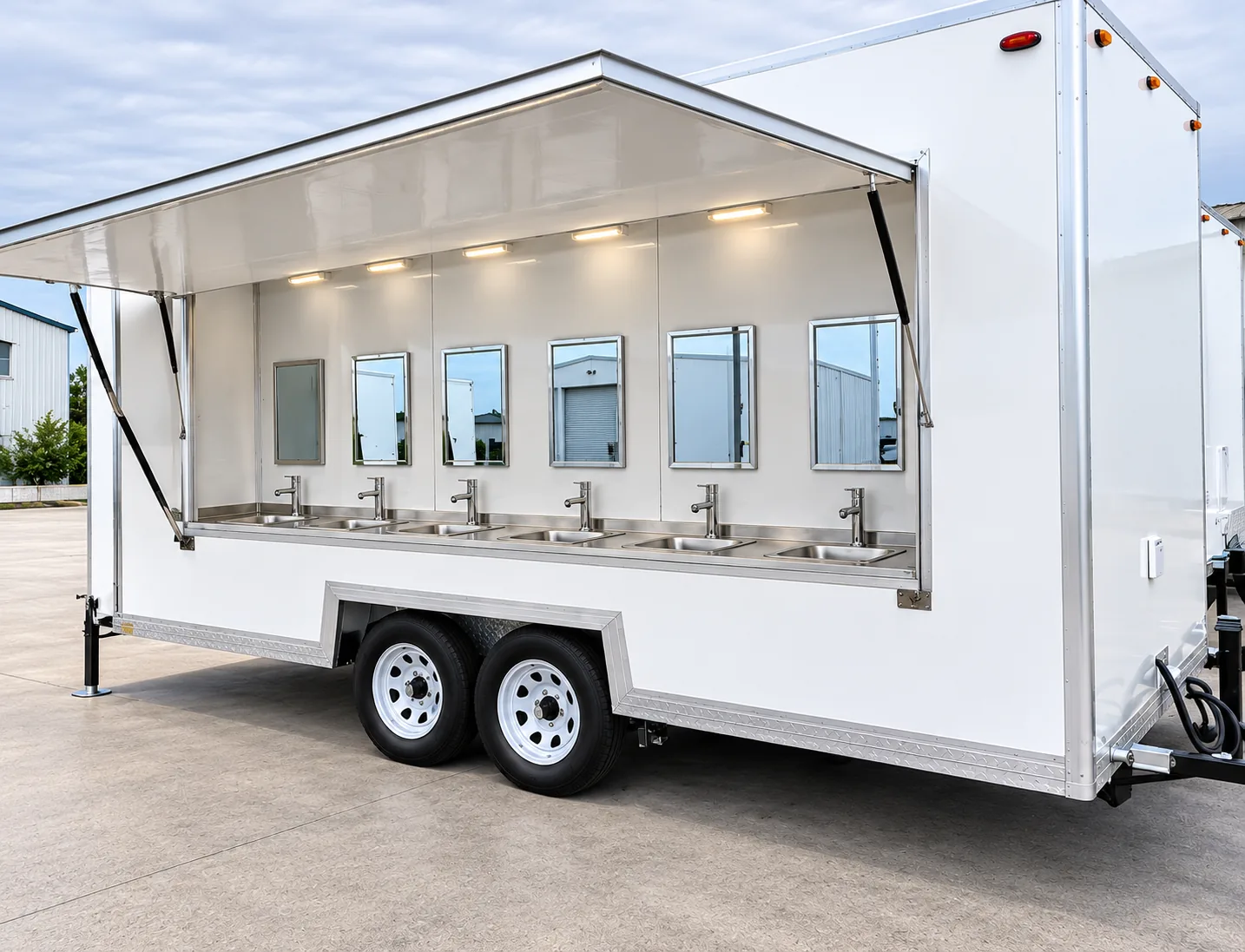 Portable handwashing sink trailer